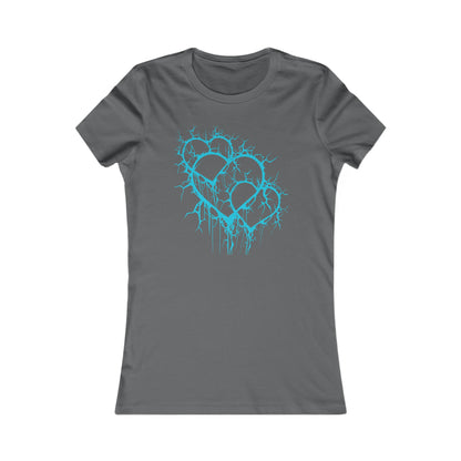 Three of Lightning Hearts - Slim-Fit T-Shirt (in Electric Blue)