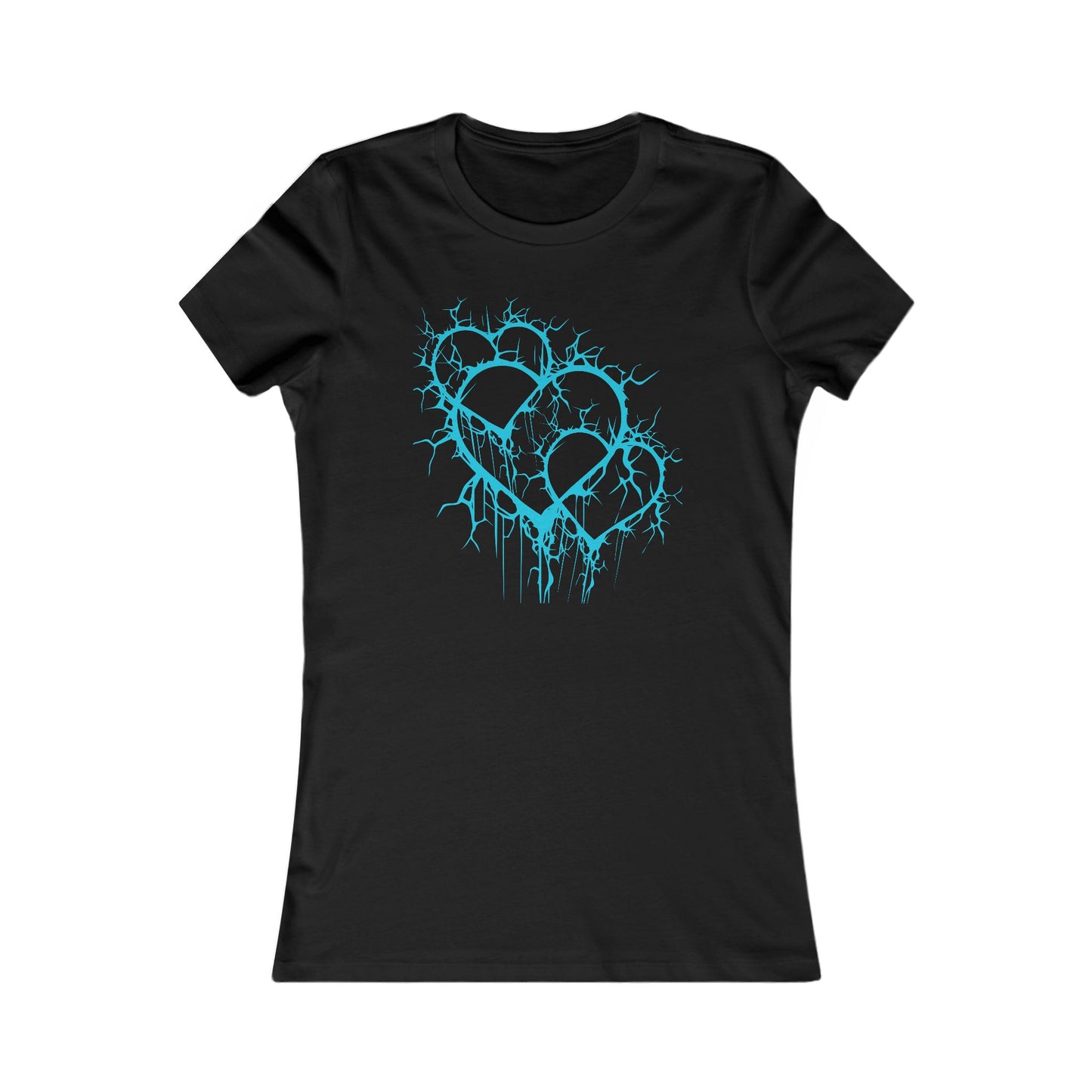 Three of Lightning Hearts - Slim-Fit T-Shirt (in Electric Blue)