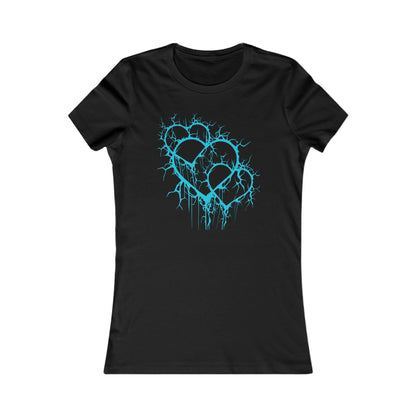 Three of Lightning Hearts - Slim-Fit T-Shirt (in Electric Blue)
