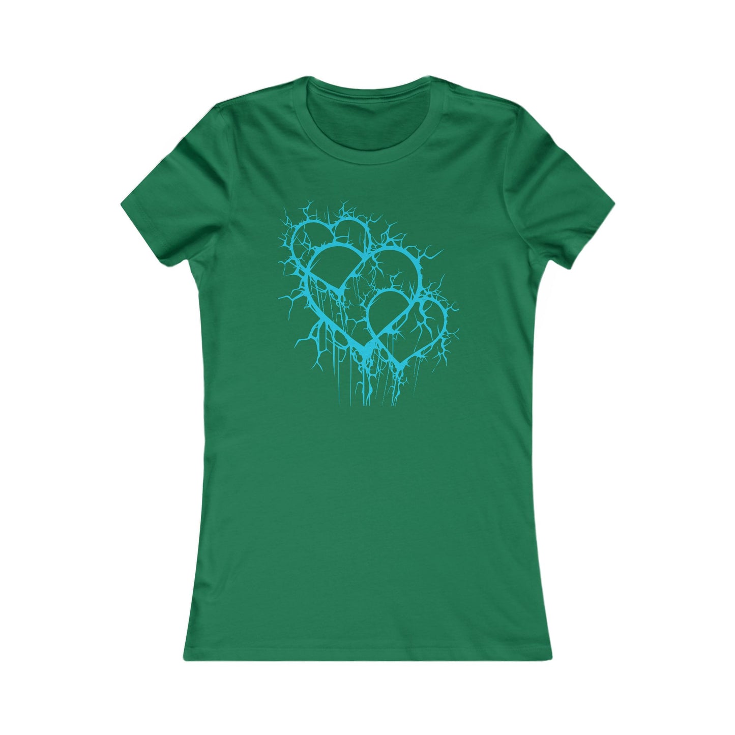 Three of Lightning Hearts - Slim-Fit T-Shirt (in Electric Blue)