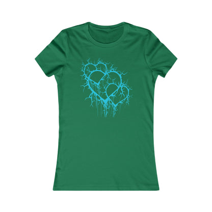 Three of Lightning Hearts - Slim-Fit T-Shirt (in Electric Blue)