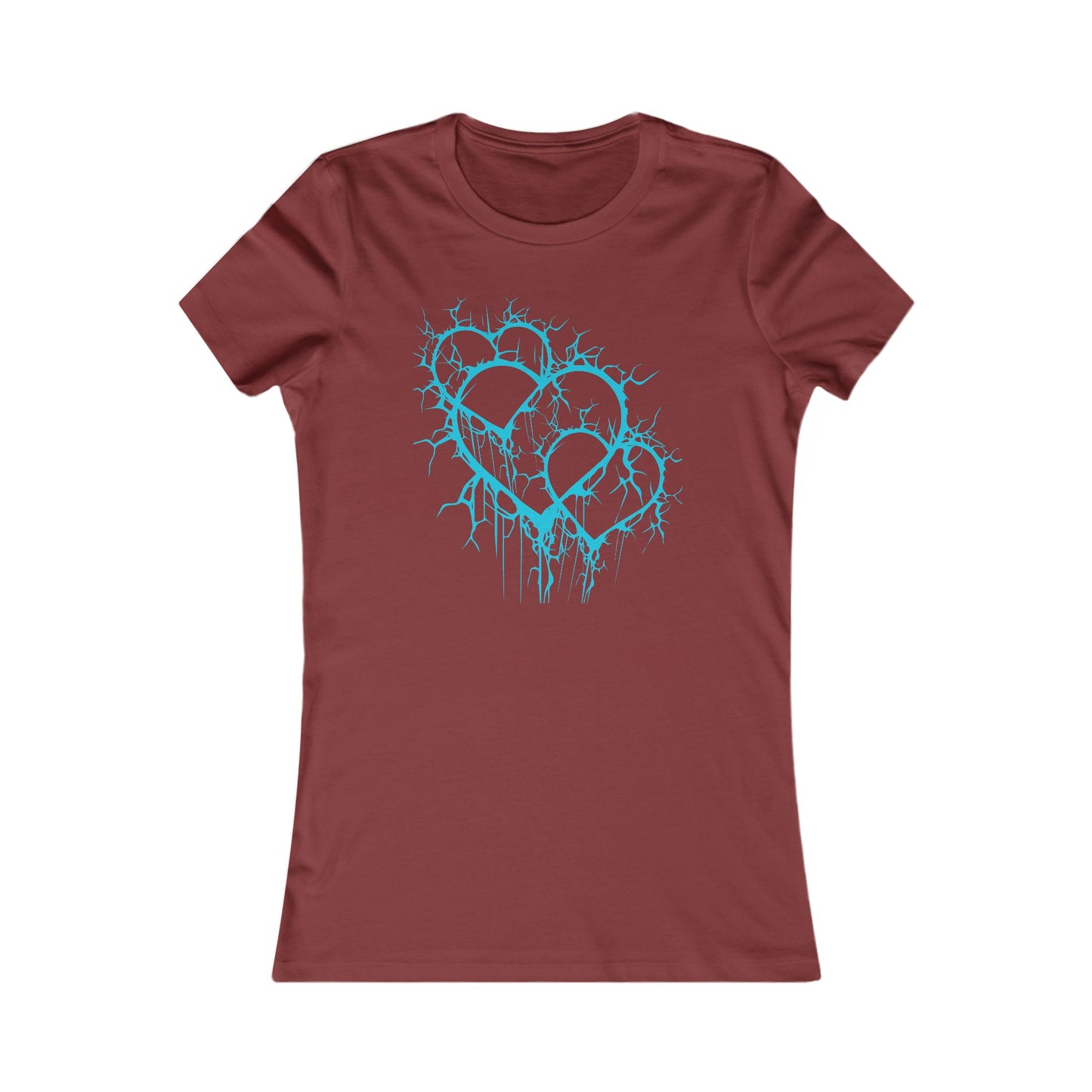 Three of Lightning Hearts - Slim-Fit T-Shirt (in Electric Blue)