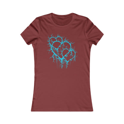 Three of Lightning Hearts - Slim-Fit T-Shirt (in Electric Blue)