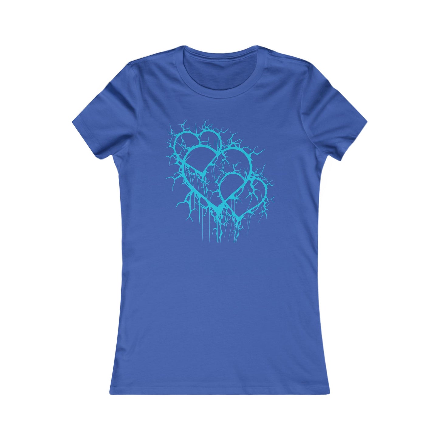 Three of Lightning Hearts - Slim-Fit T-Shirt (in Electric Blue)