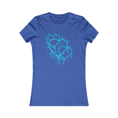 Three of Lightning Hearts - Slim-Fit T-Shirt (in Electric Blue)