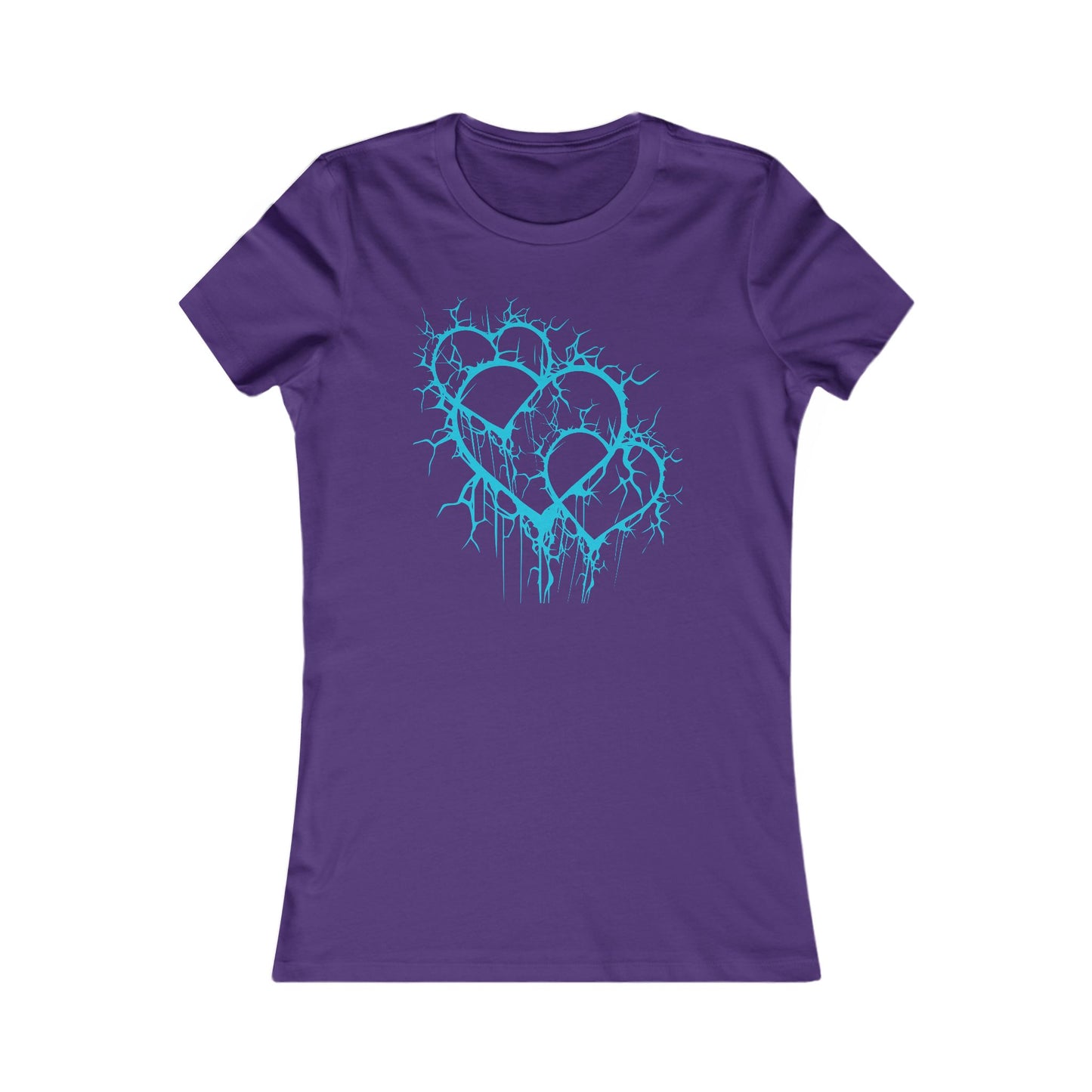 Three of Lightning Hearts - Slim-Fit T-Shirt (in Electric Blue)