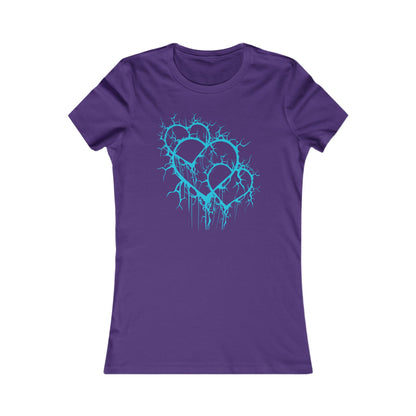 Three of Lightning Hearts - Slim-Fit T-Shirt (in Electric Blue)