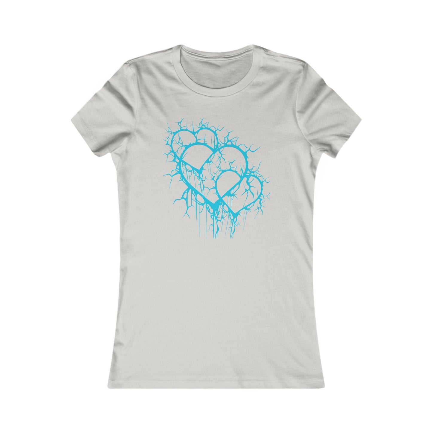 Three of Lightning Hearts - Slim-Fit T-Shirt (in Electric Blue)