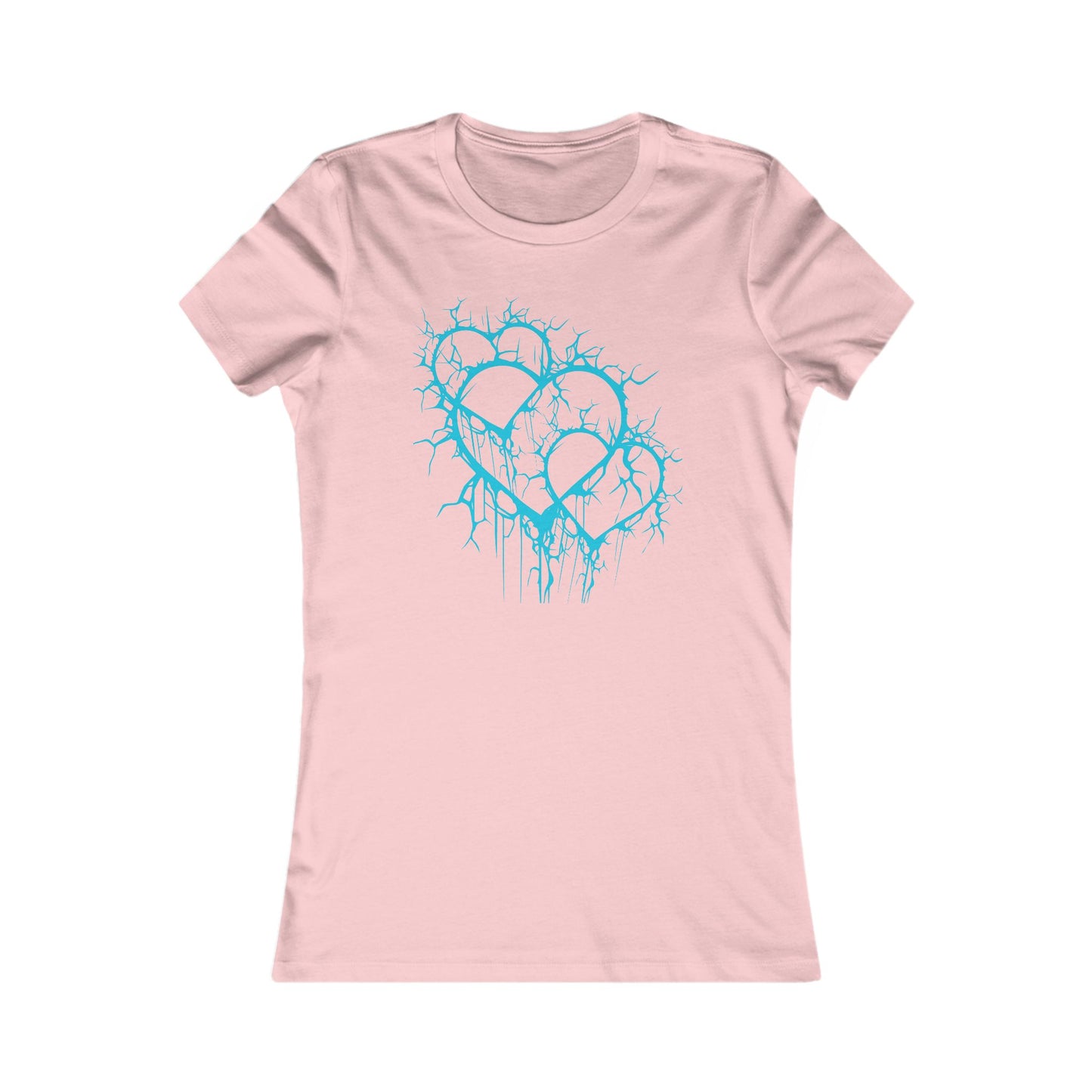 Three of Lightning Hearts - Slim-Fit T-Shirt (in Electric Blue)