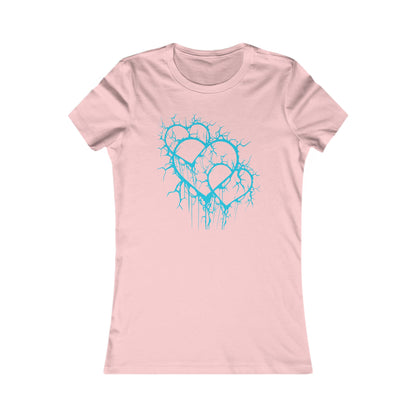 Three of Lightning Hearts - Slim-Fit T-Shirt (in Electric Blue)