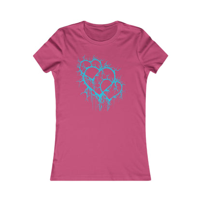 Three of Lightning Hearts - Slim-Fit T-Shirt (in Electric Blue)