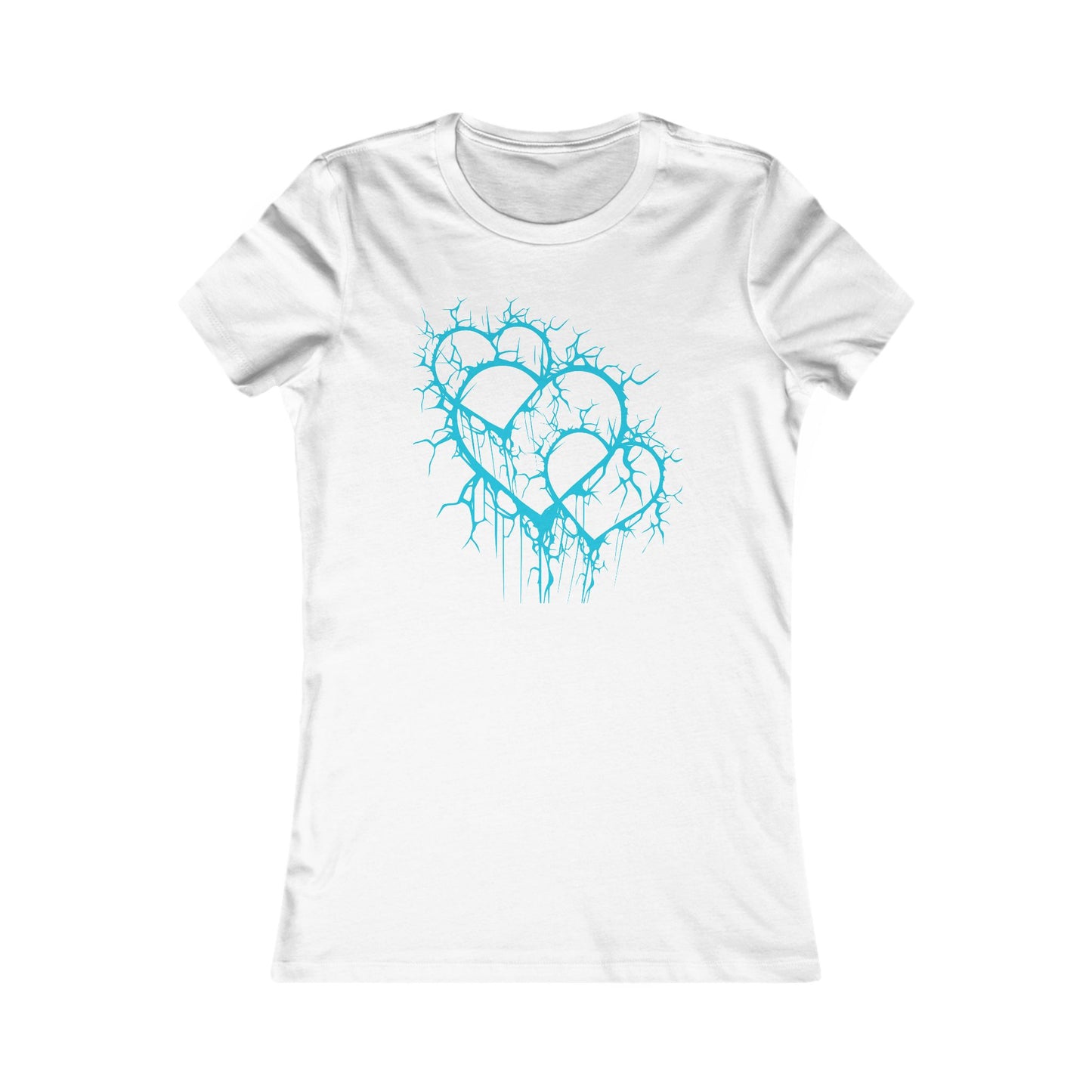 Three of Lightning Hearts - Slim-Fit T-Shirt (in Electric Blue)
