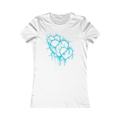 Three of Lightning Hearts - Slim-Fit T-Shirt (in Electric Blue)