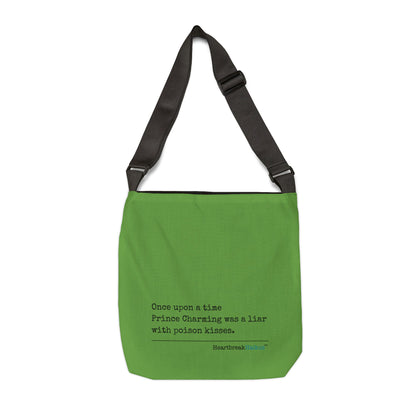 Prince Charming's Poison Kisses Haiku - Adjustable Tote Bag in Wicked Green