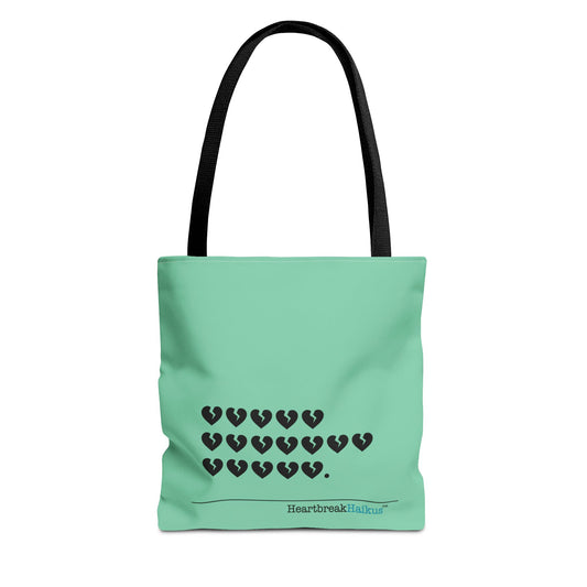 "Hieroglyph Heartbreak Haiku" Tote Bag (in Spearmint)