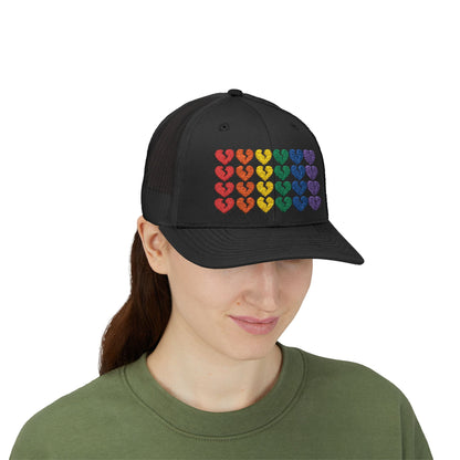 Rainbow Heartbreak Collection - Embroidered Trucker Hat (Only Hearts Collection)