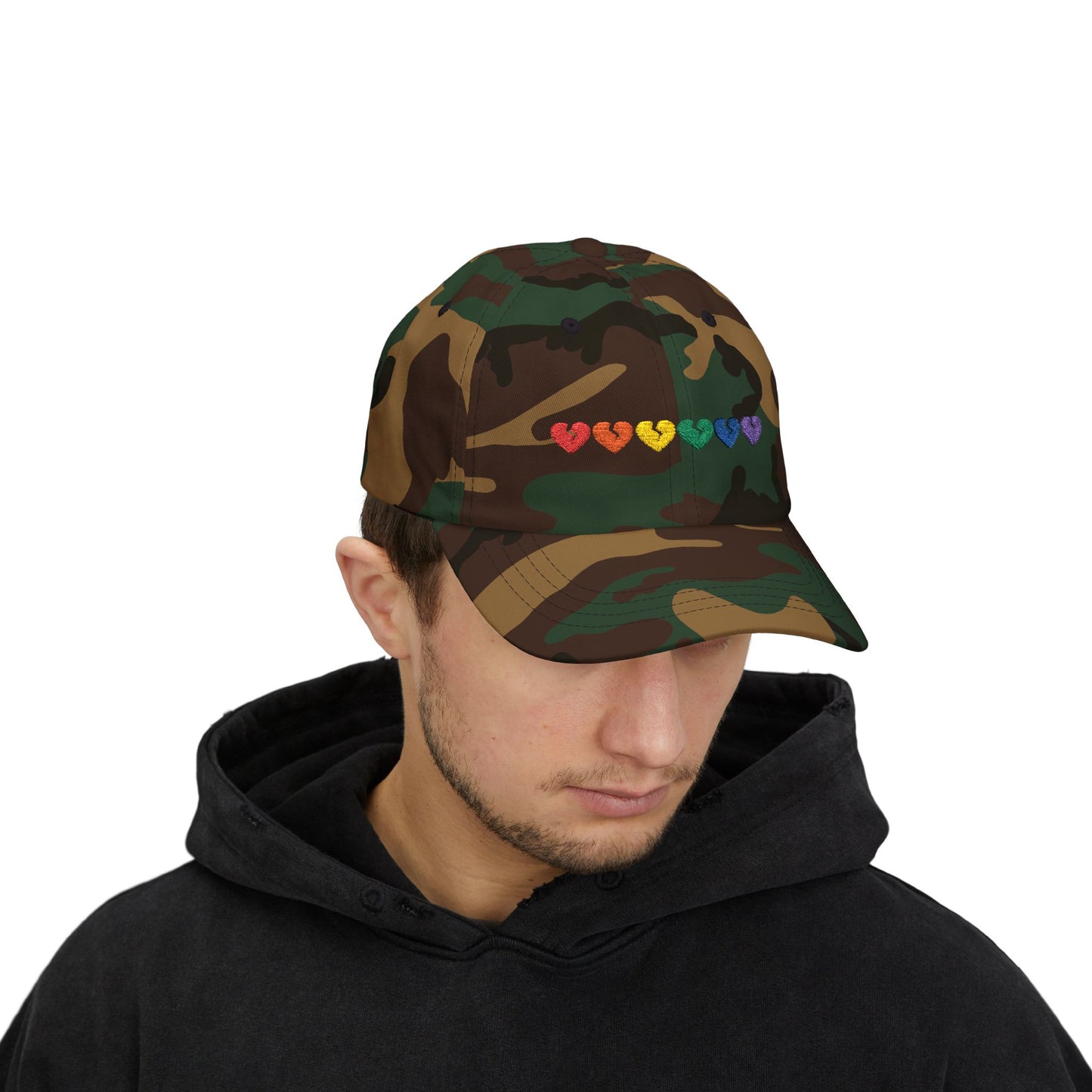 Only Hearts Collection - Embroidered Classic Adjustable Cap (Rainbow Heartbreak Collection)