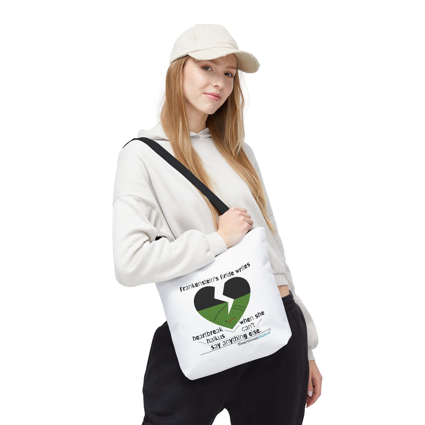 Frankenstein's Bride Writes Heartbreak Haikus - Tote Bag (Dual-sided print in Snow White)