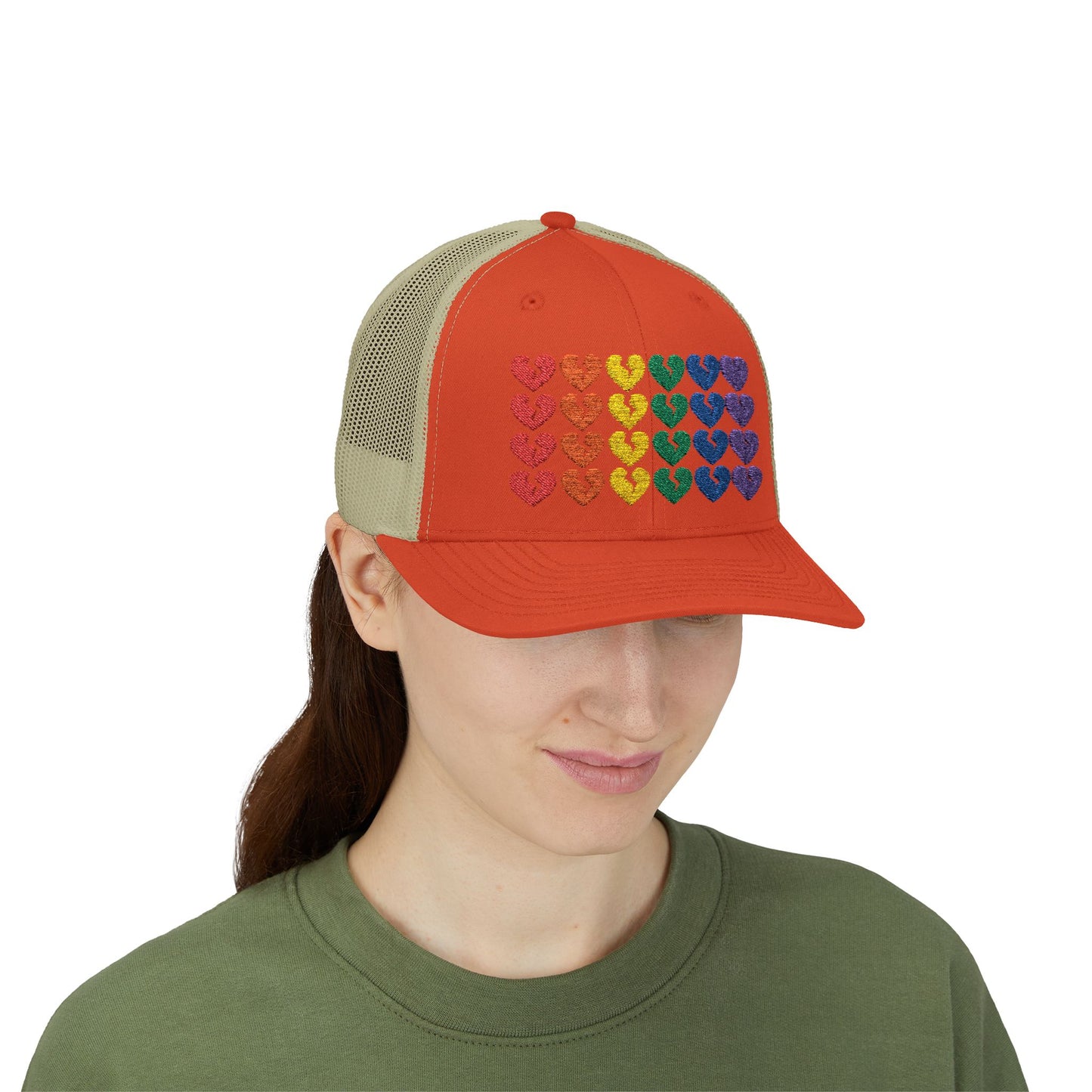 Rainbow Heartbreak Collection - Embroidered Trucker Hat (Only Hearts Collection)