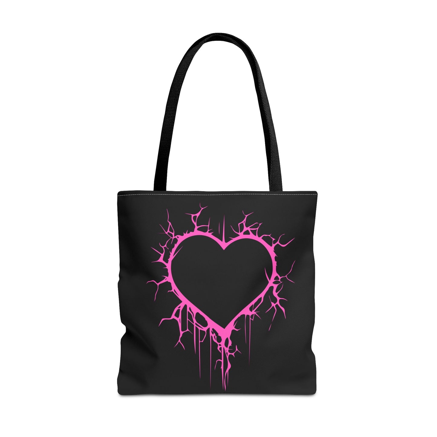 Lightning-Cracked Heart Tote Bag (in Electric Pink) - (The Only Hearts Collection)