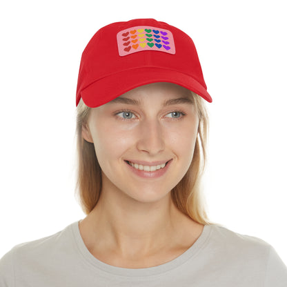 Rainbow Hearts - Adjustable Baseball Cap (4-Rows Design)