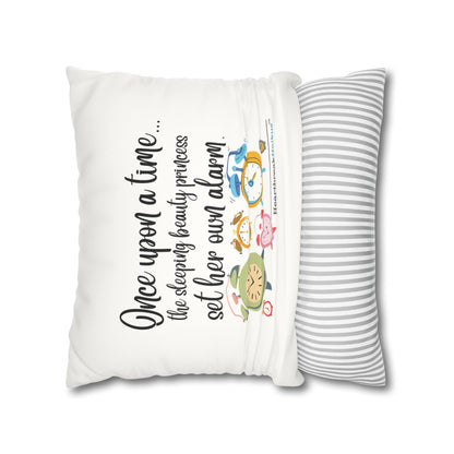 "Sleeping Beauty's Alarm" Faux Suede Square Pillowcase