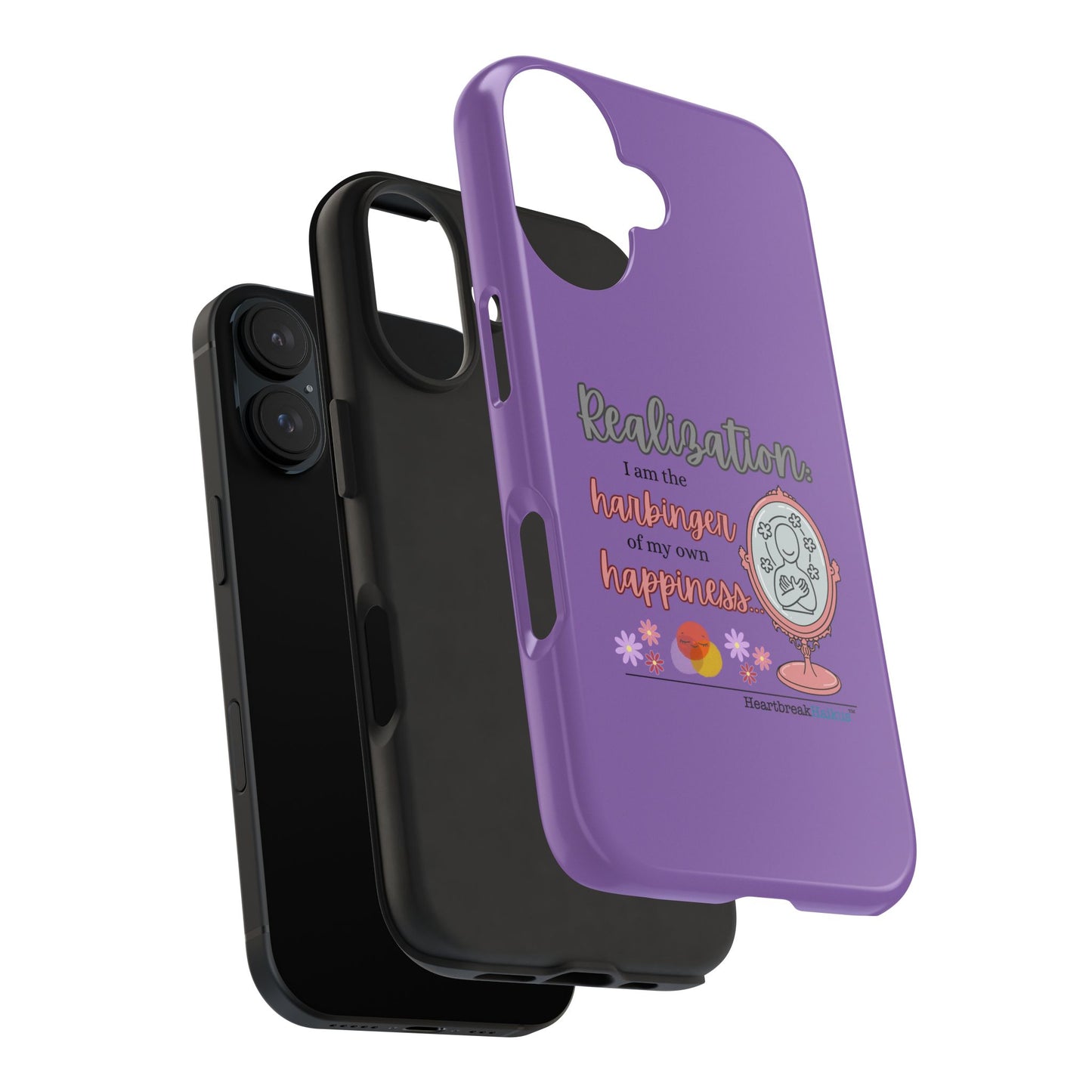 Harbinger of Happiness Tough Phone Cases (purple) available for iPhone 11-16 or Samsung Galaxy S21-S24
