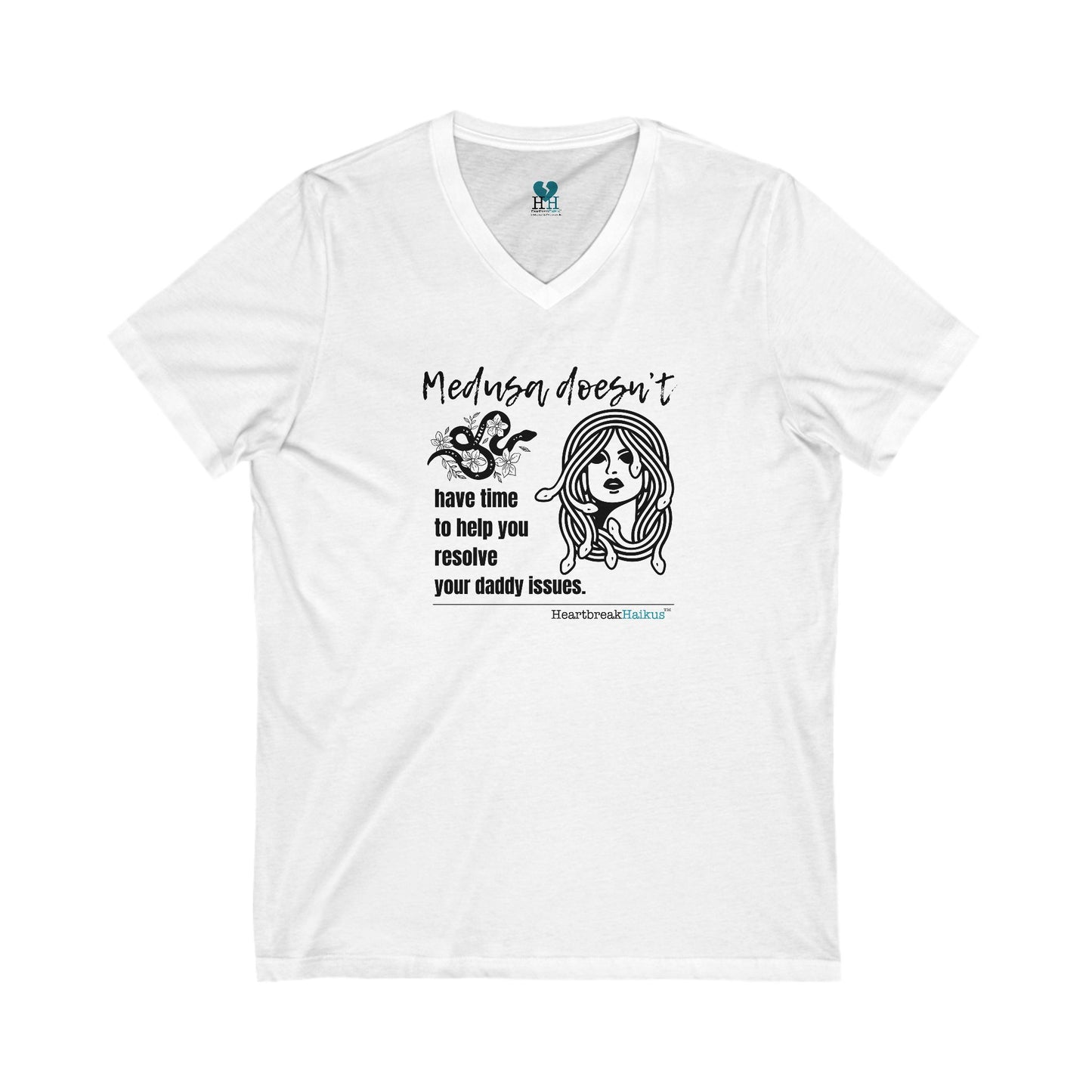 Medusa and Your Daddy Haiku - Jersey Short Sleeve V-Neck Tee