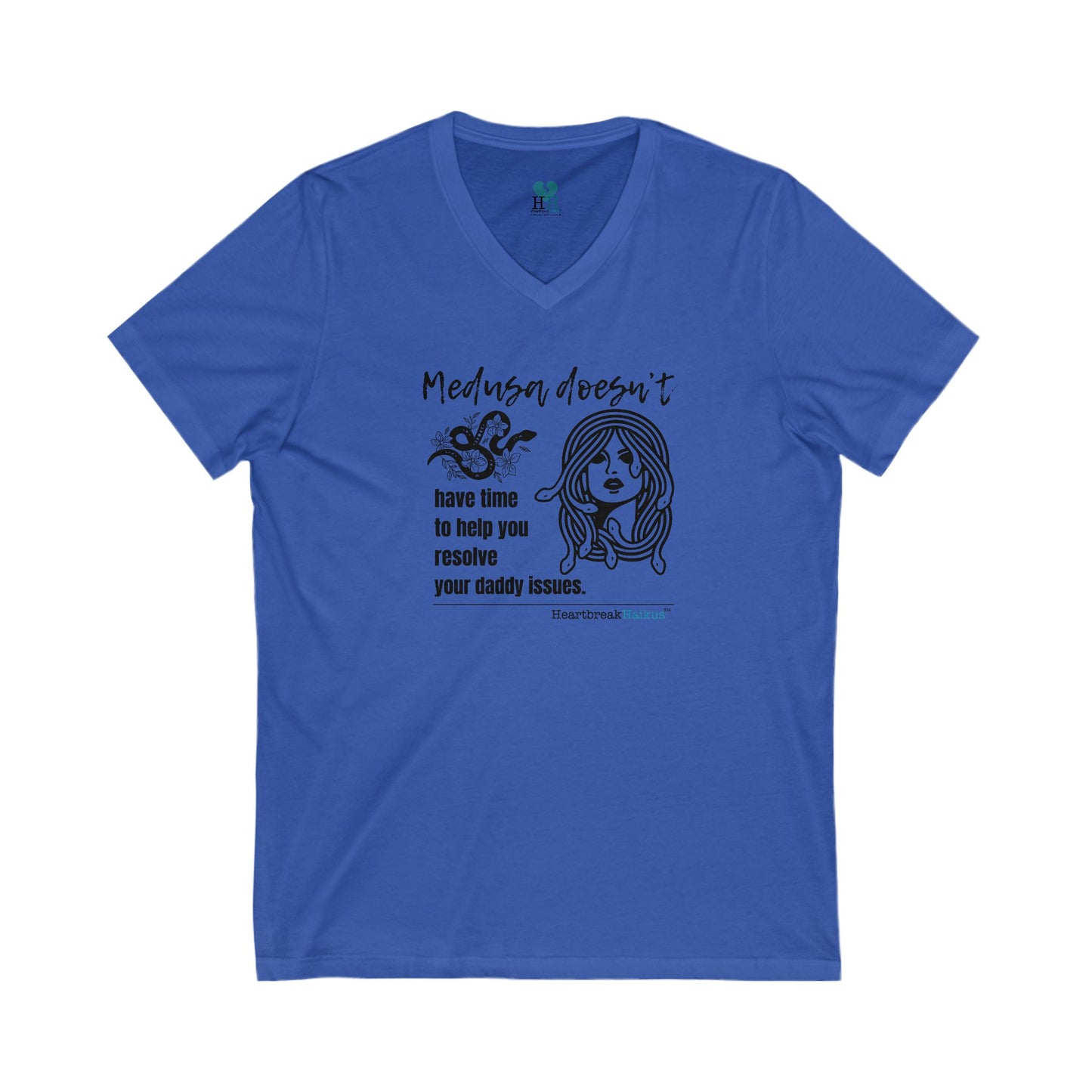 Medusa and Your Daddy Haiku - Jersey Short Sleeve V-Neck Tee