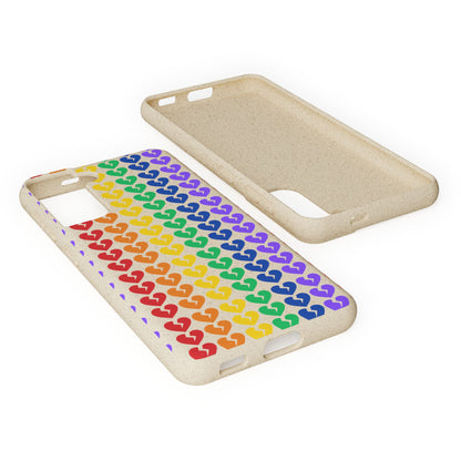 Rainbow Hearts Collection Pattern - Biodegradable Phone Case, Eco-Friendly Phone Cover (Only Hearts Collection)