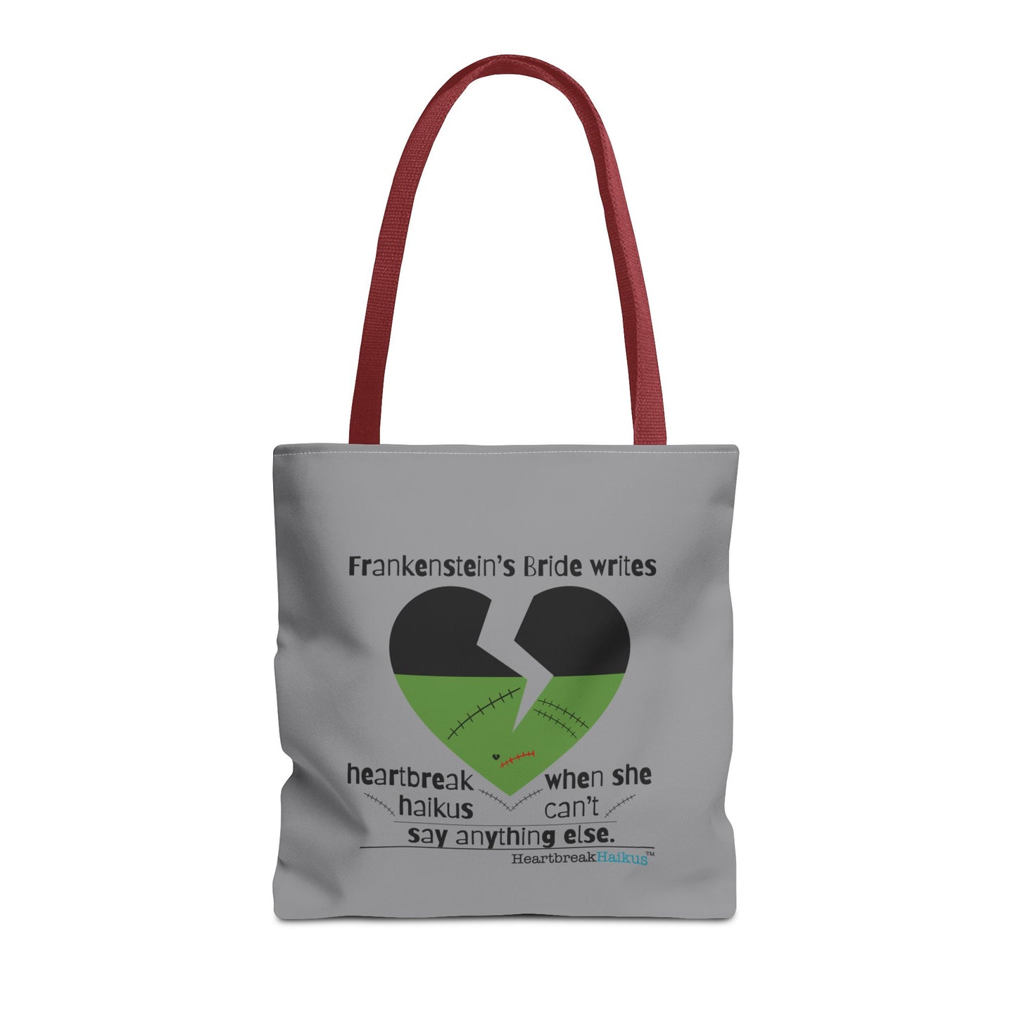 Frankenstein's Bride Writes Heartbreak Haikus - Tote Bag (Dual-sided print in Stone Grey)