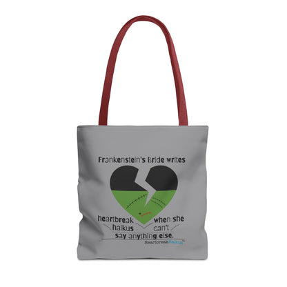 Frankenstein's Bride Writes Heartbreak Haikus - Tote Bag (Dual-sided print in Stone Grey)