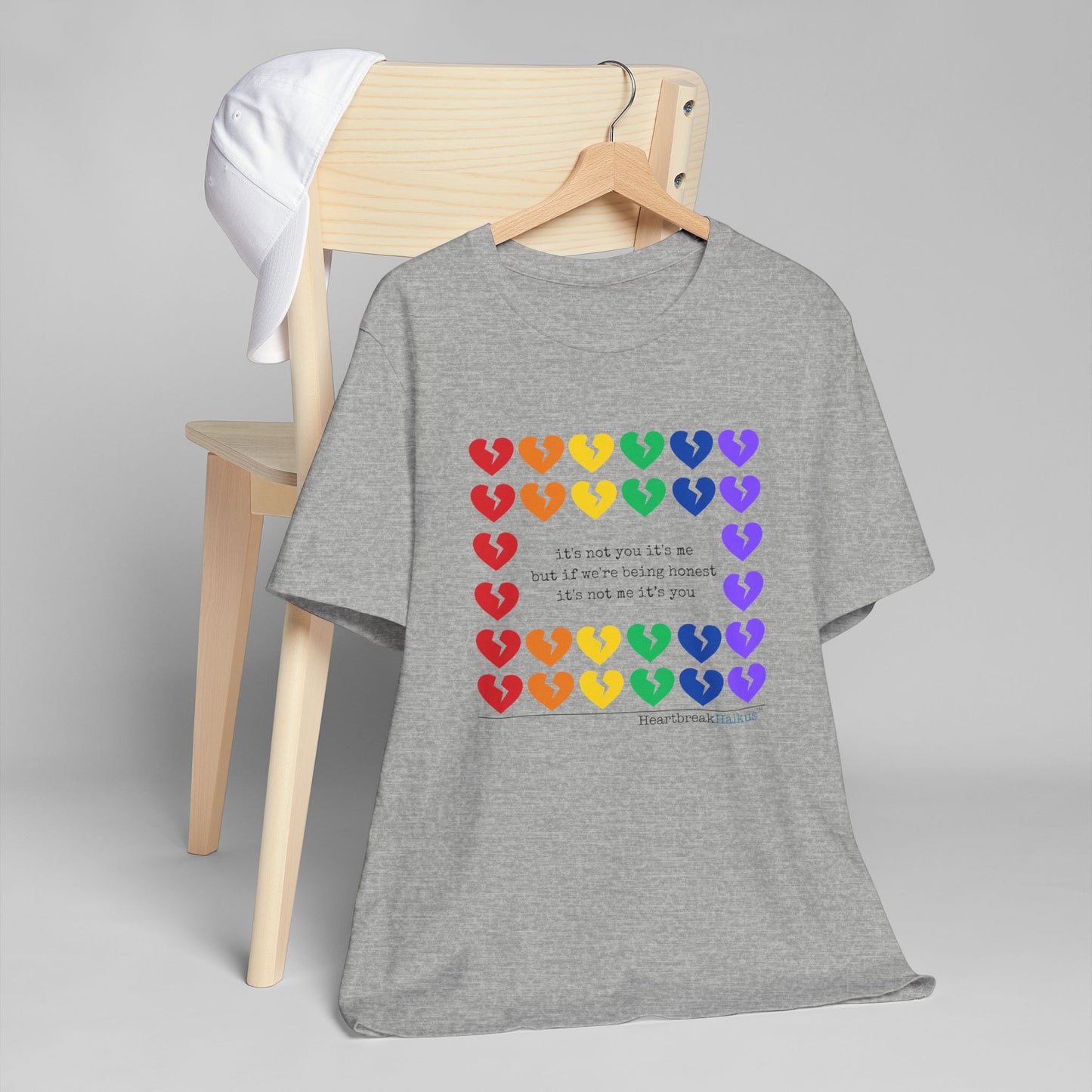 It's Not Me/You Haiku - Unisex Jersey T-Shirt  (Rainbow Hearts Collection)