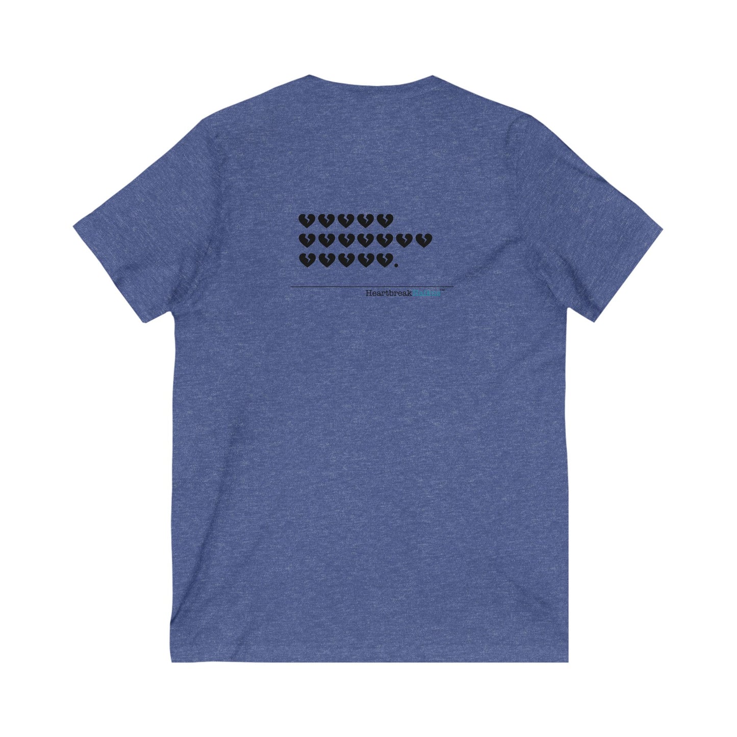 Hieroglyph Heartbreak Haiku. Unisex Jersey Short Sleeve V-Neck Tee