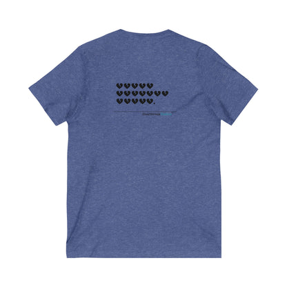 Hieroglyph Heartbreak Haiku. Unisex Jersey Short Sleeve V-Neck Tee