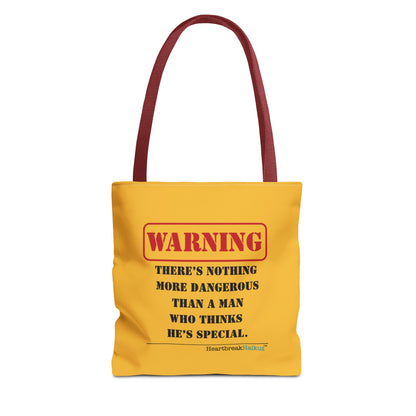 Warning: Dangerous Special Man Haiku Tote Bag (dual-sided design in Yellow Gold)