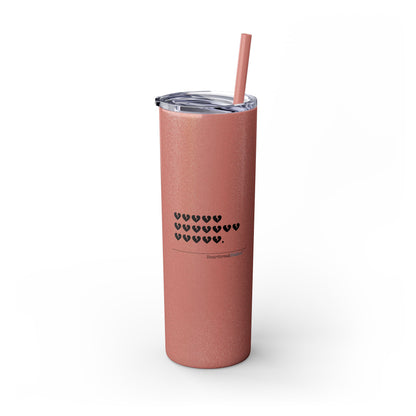 Hieroglyph Heartbreak Haiku - Skinny Tumbler with Eco-Friendly, Reusable, Matching Straw, 20oz