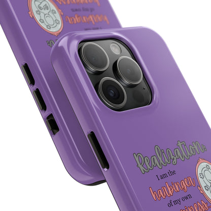 Harbinger of Happiness Tough Phone Cases (purple) available for iPhone 11-16 or Samsung Galaxy S21-S24