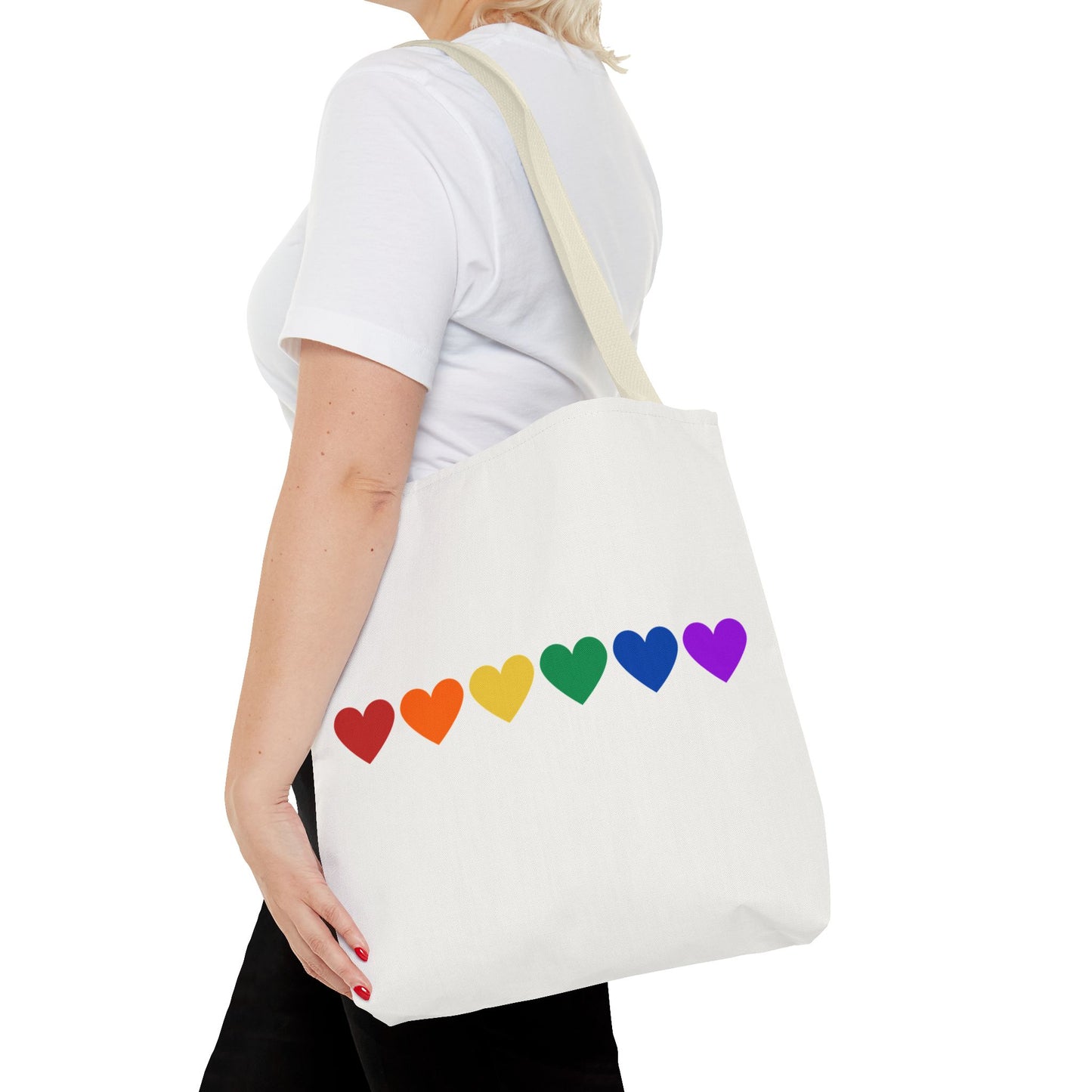 Rainbow Hearts Tote Bag (Single Row) - Only Hearts Collection