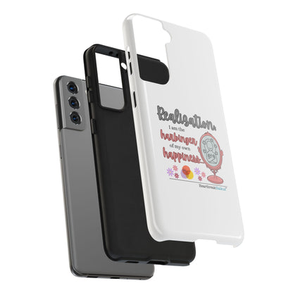 Harbinger of Happiness Tough Phone Cases (white), iPhone 11-16 or Samsung Galaxy S21-S24