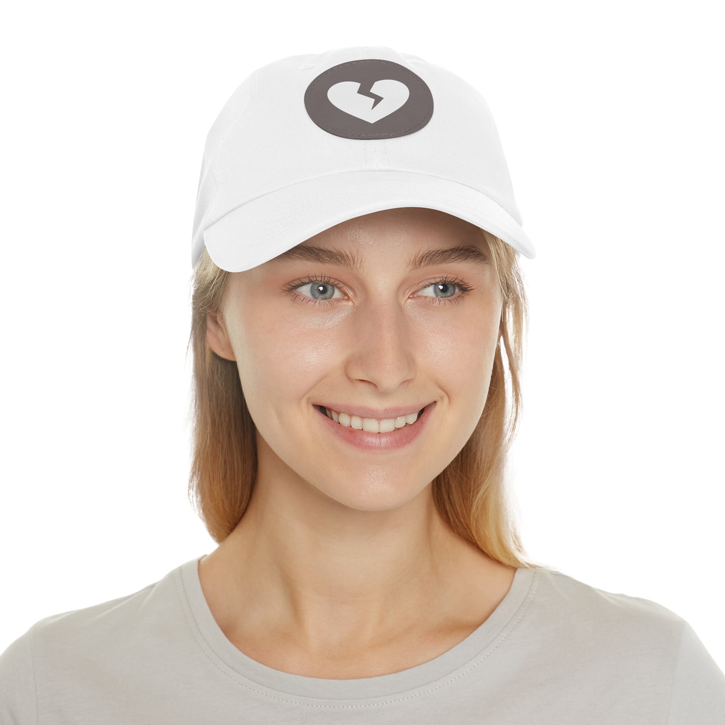 Solo Heart (White Heart) - Leather Patch, Casual Hat (Only Hearts Collection)