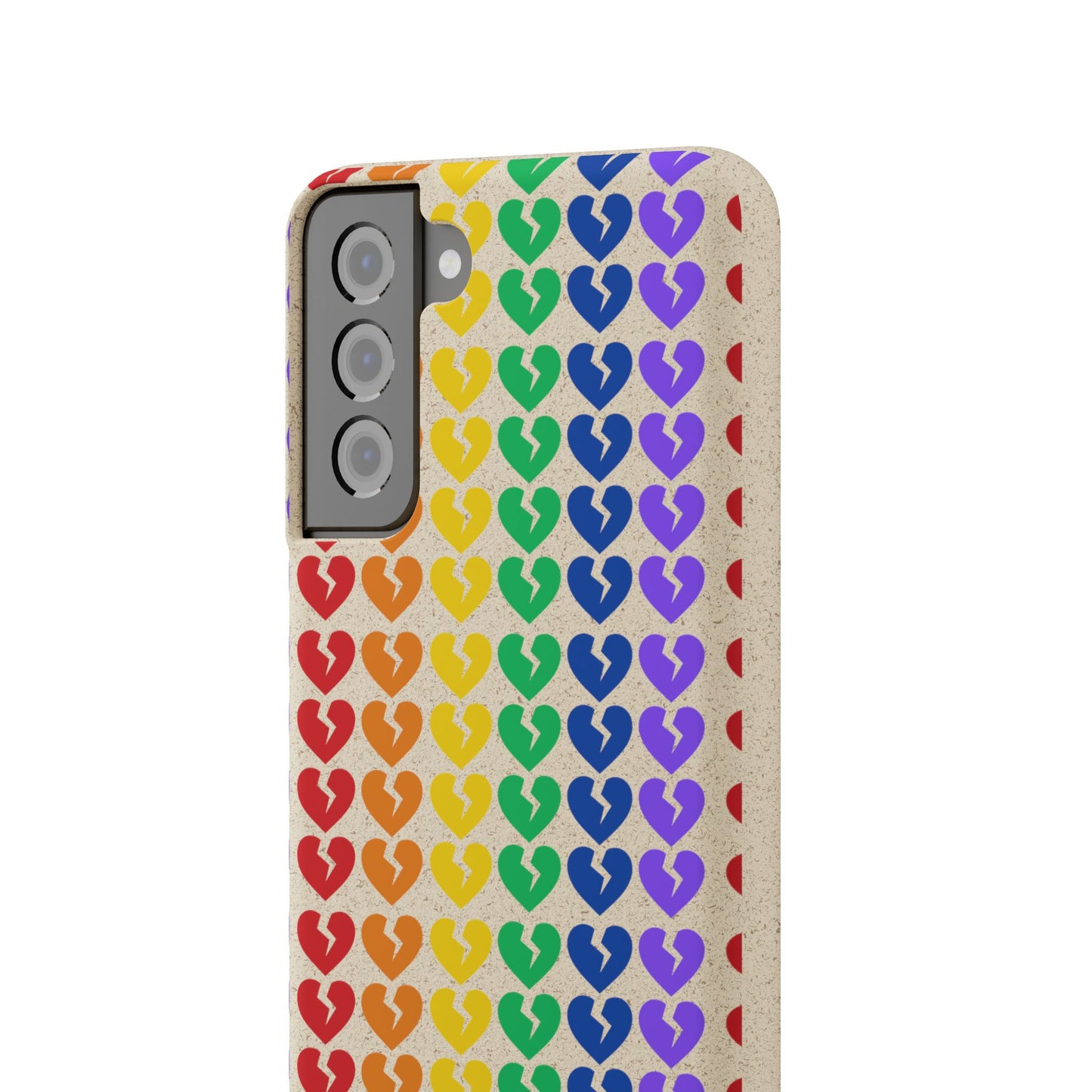 Rainbow Hearts Collection Pattern - Biodegradable Phone Case, Eco-Friendly Phone Cover (Only Hearts Collection)