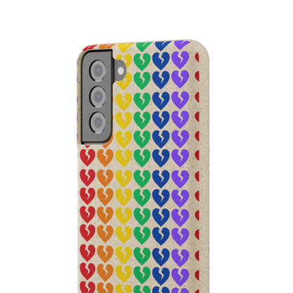 Rainbow Hearts Collection Pattern - Biodegradable Phone Case, Eco-Friendly Phone Cover (Only Hearts Collection)