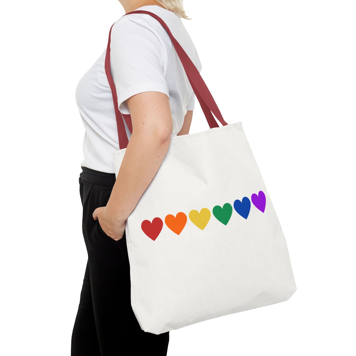 Rainbow Hearts Tote Bag (Single Row) - Only Hearts Collection