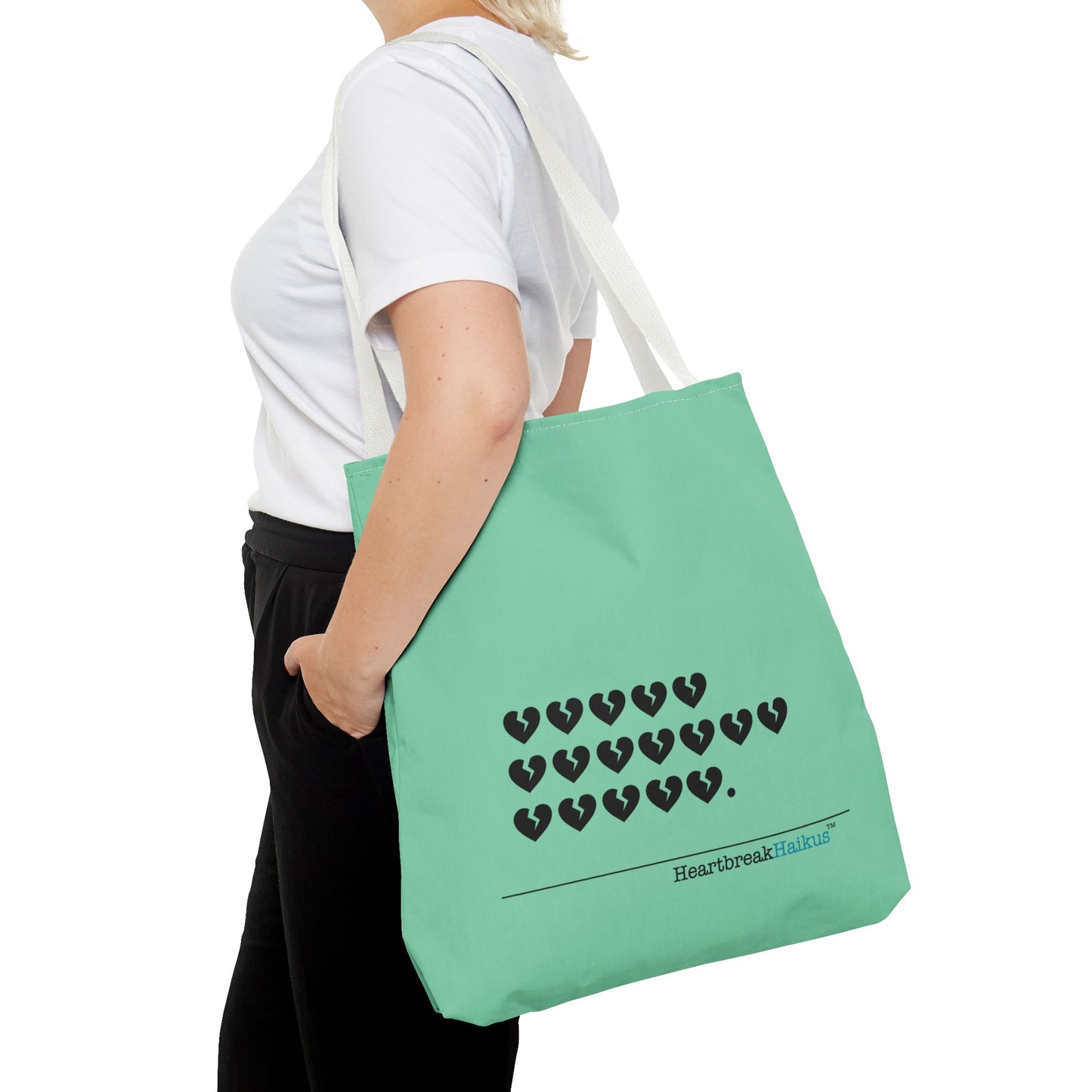 "Hieroglyph Heartbreak Haiku" Tote Bag (in Spearmint)