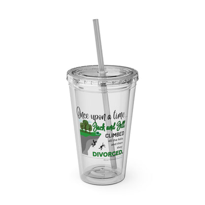 Jack and Jill Divorced Haiku. Sunsplash Tumbler with Straw, 16oz
