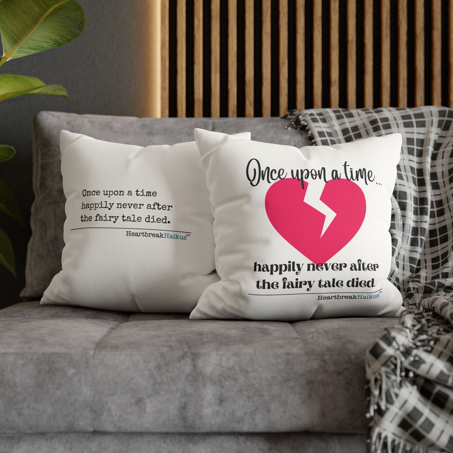 "Once upon a time...the fairy tale died." Faux Suede Square Pillowcase