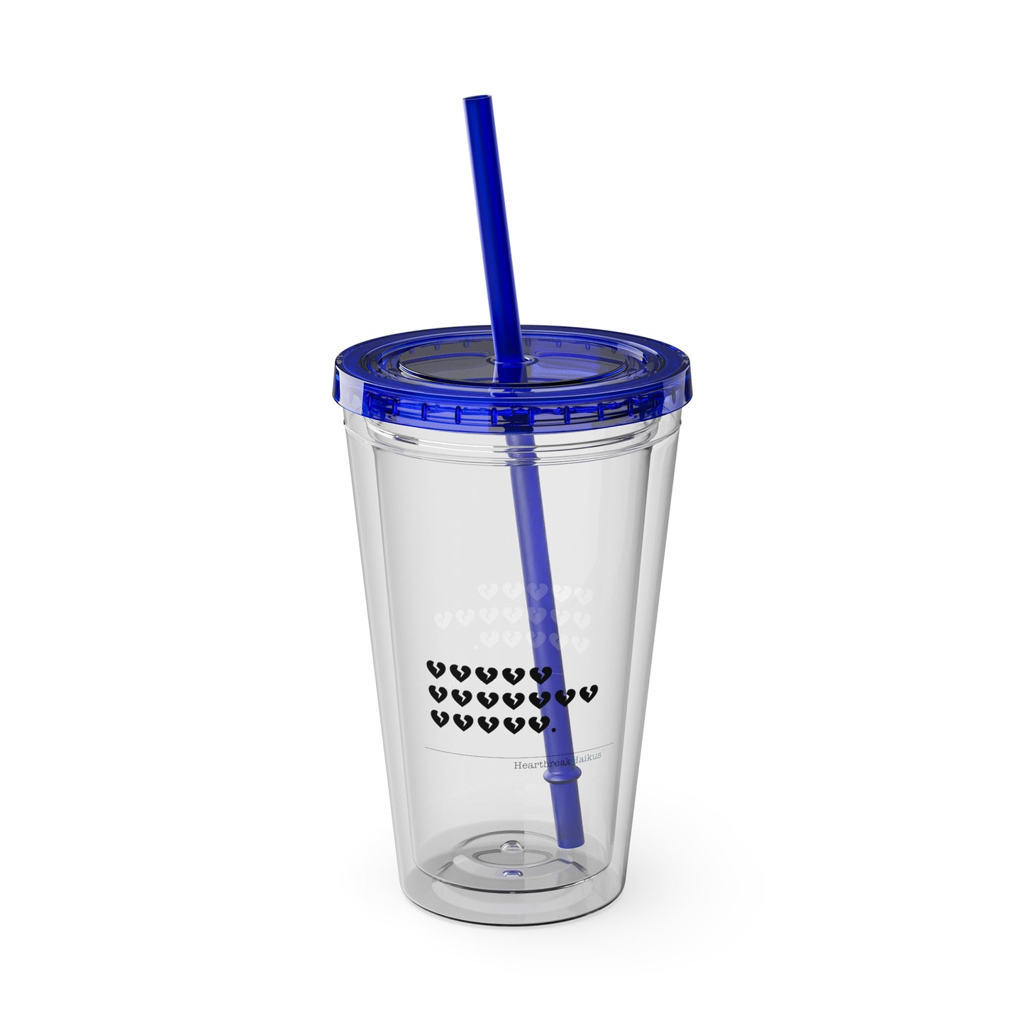 Hieroglyph Heartbreak Haiku - Sunsplash Tumbler with Straw, 16oz