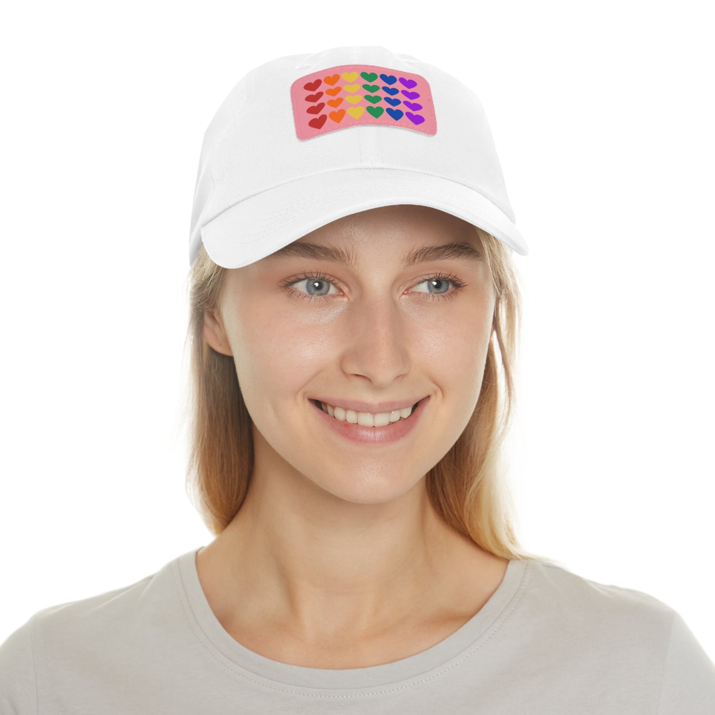 Rainbow Hearts - Adjustable Baseball Cap (4-Rows Design)