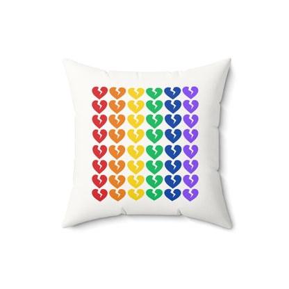 Rainbow Broken Hearts - Faux Suede Square Pillow (Only Hearts Collection)